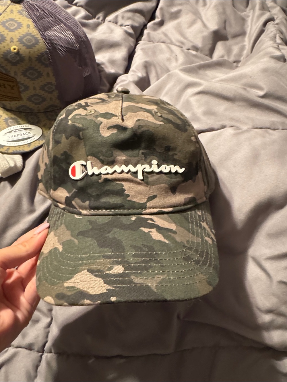 New camo champion hat